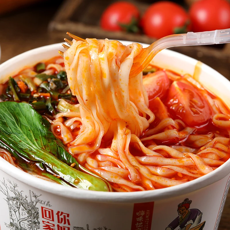 手擀面桶装香辣手工甄选非油炸劲道酸爽速食鲜香美味酸辣虾仁