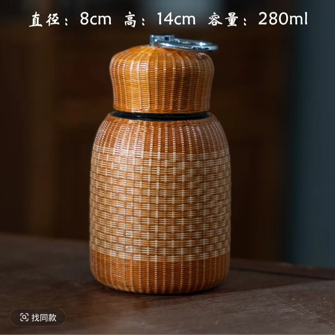 【小胖】紫竹梅鹿竹竹编家用保温瓶大容量茶道器具手工编织