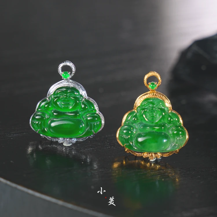 18K金*翡翠佛公吊坠（多样性发其一）G8418