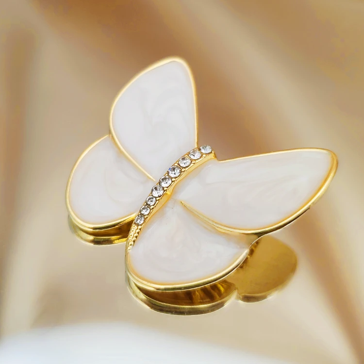 非金属仿珍珠胸针 蝴蝶胸针 F043