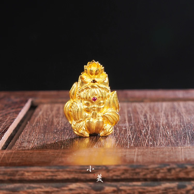 18K金凤九精工錾刻吊坠 G8761