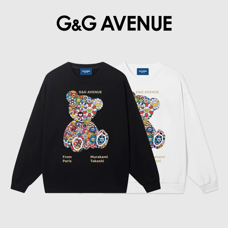 G&G Avenue轻奢潮牌休闲长袖圆领卫衣宽松时尚男女同款潮流国潮