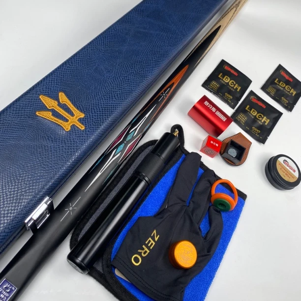 奥秘台球杆小头海神斯诺克球杆雕刻大头中式黑八球杆桌球杆小头杆