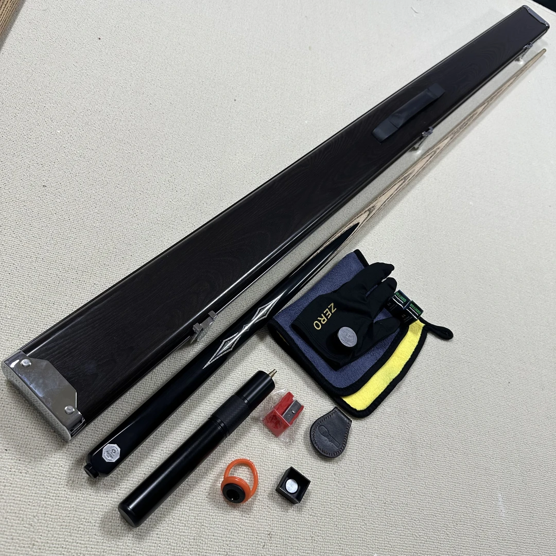 Omin奥秘玄女台球杆小头斯诺克杆中式黑八球杆一体通杆手工杆雕刻