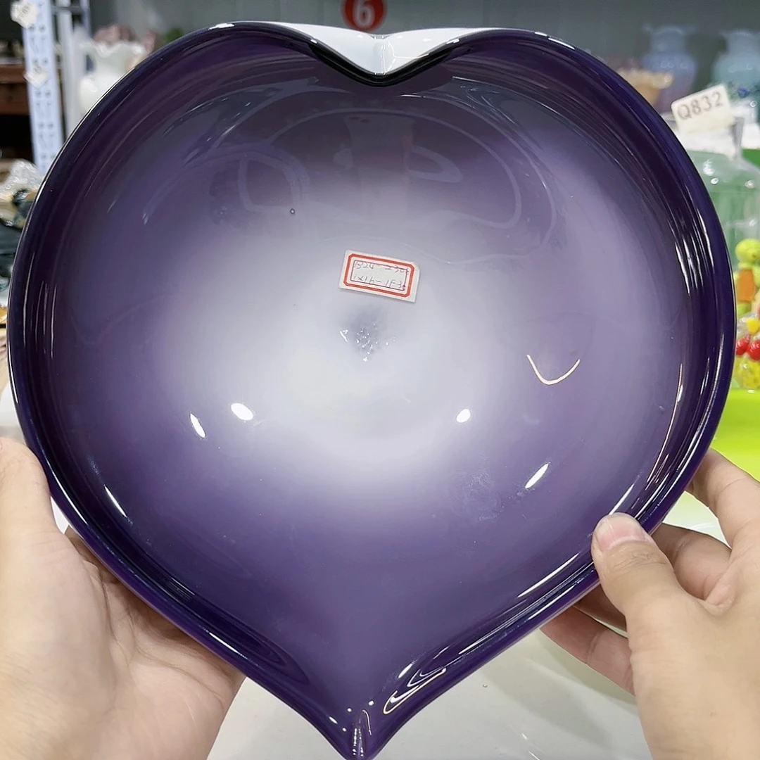 桃心造型333号紫色琉璃果盘