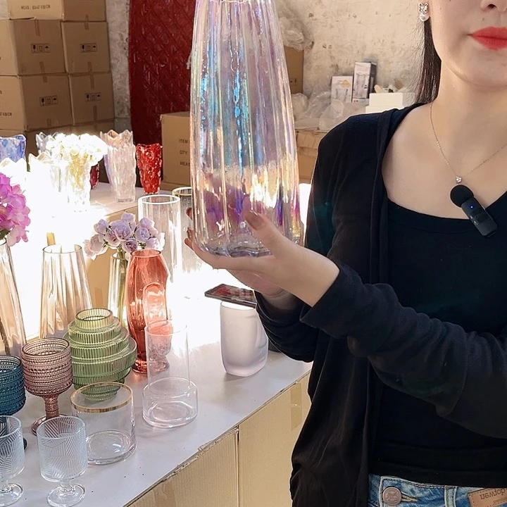 6822款七彩色玻璃花瓶