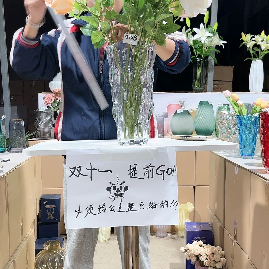 453高30口14水晶玻璃花瓶嘎嘎好看玻璃花瓶