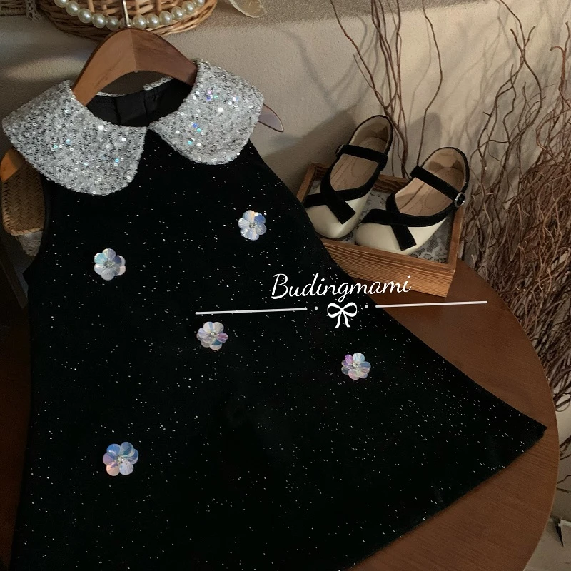 现货【灵感缪斯】女童春秋装背心裙2024新款儿童高档秋季洋气裙子