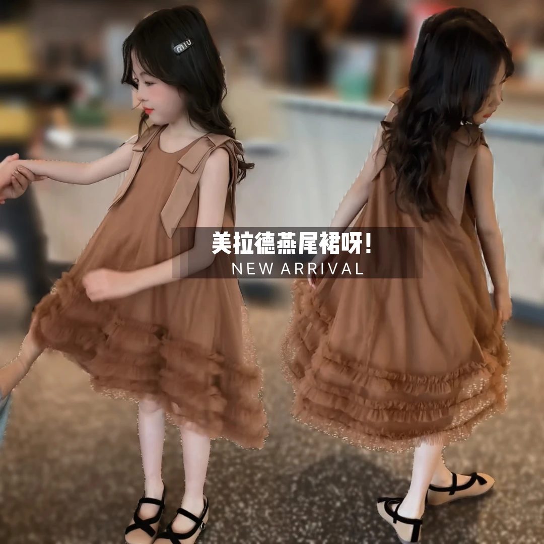 【燕尾裙】女童夏装小众设计裙子2024新款洋气连衣裙