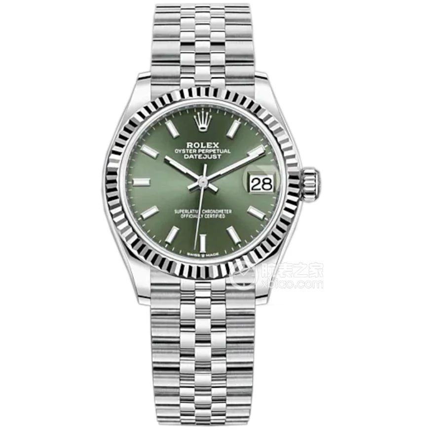 未使用 Rolex/劳力士 日志278274薄荷绿/31表径/25年全套女表