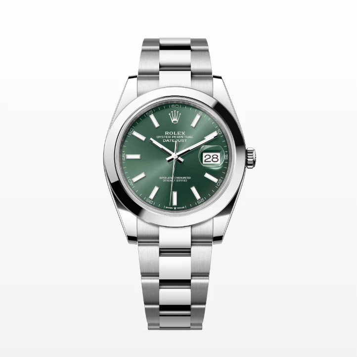 99新 Rolex/劳力士 日志126300绿盘夜光刻度/2024年全套41MM