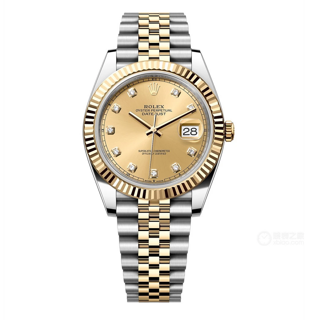 99新 Rolex/劳力士 21年全套/日志/126333/香槟金盘/钻石刻度男士