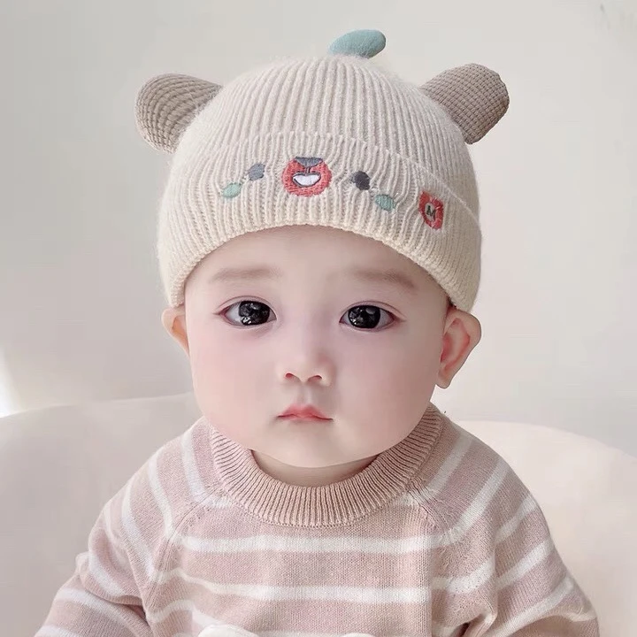 【玟悦】宝加厚帽子韩版保暖毛线套头帽针织护卤门男女婴幼儿潮帽