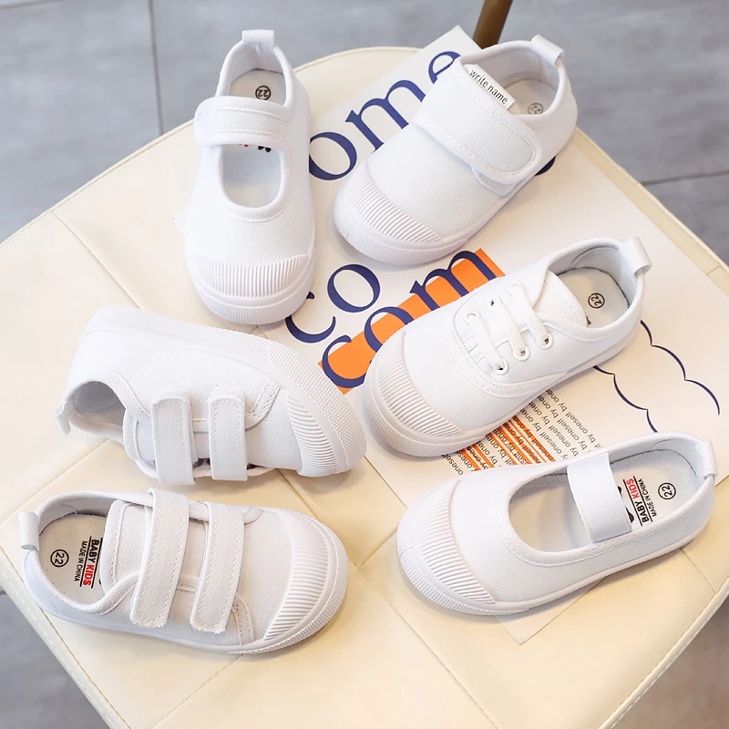 BEUTE DUCK校园小白鞋春秋季儿童帆布鞋软底防滑男女中大童鞋学生