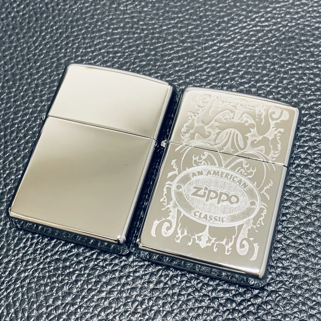 Zippo打火机24751冠冕 美版镀铬镜面雕刻 顶部Logo停产光板机收藏
