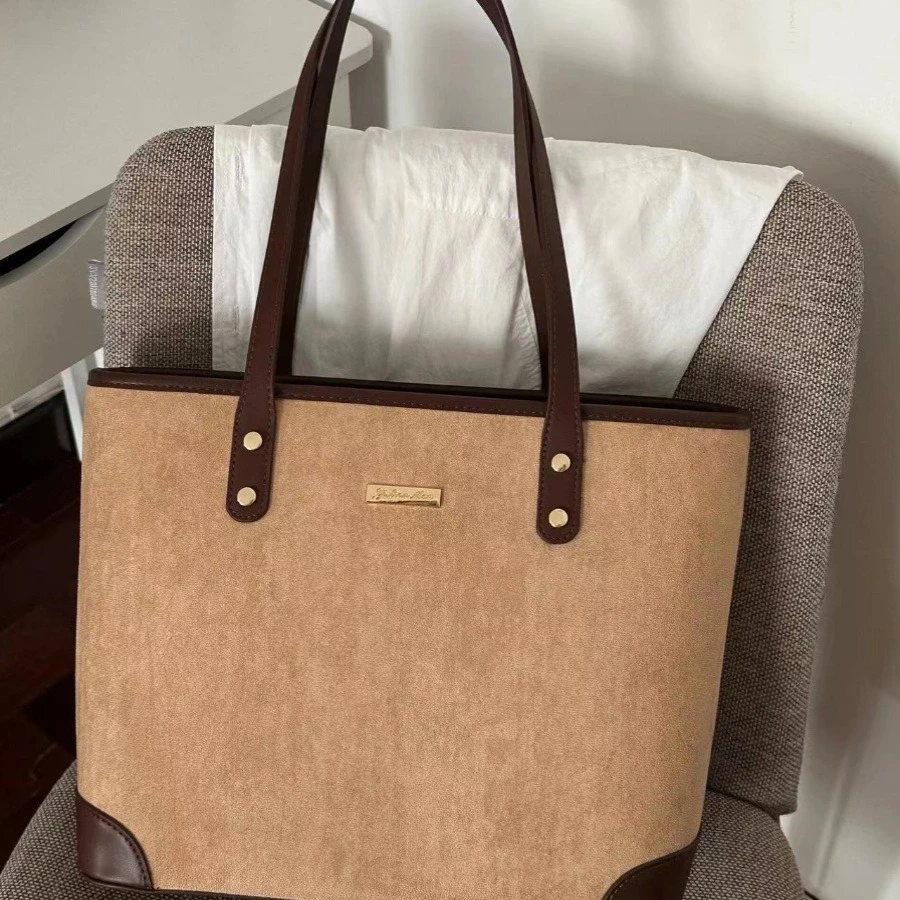 秋冬美拉德大容量托特包包2024新款学生上课通勤包时尚手提单肩包