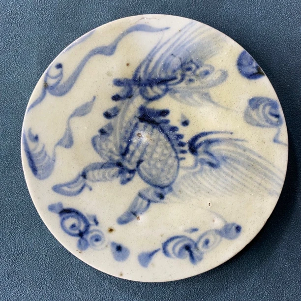 明青花麒麟纹瓷片