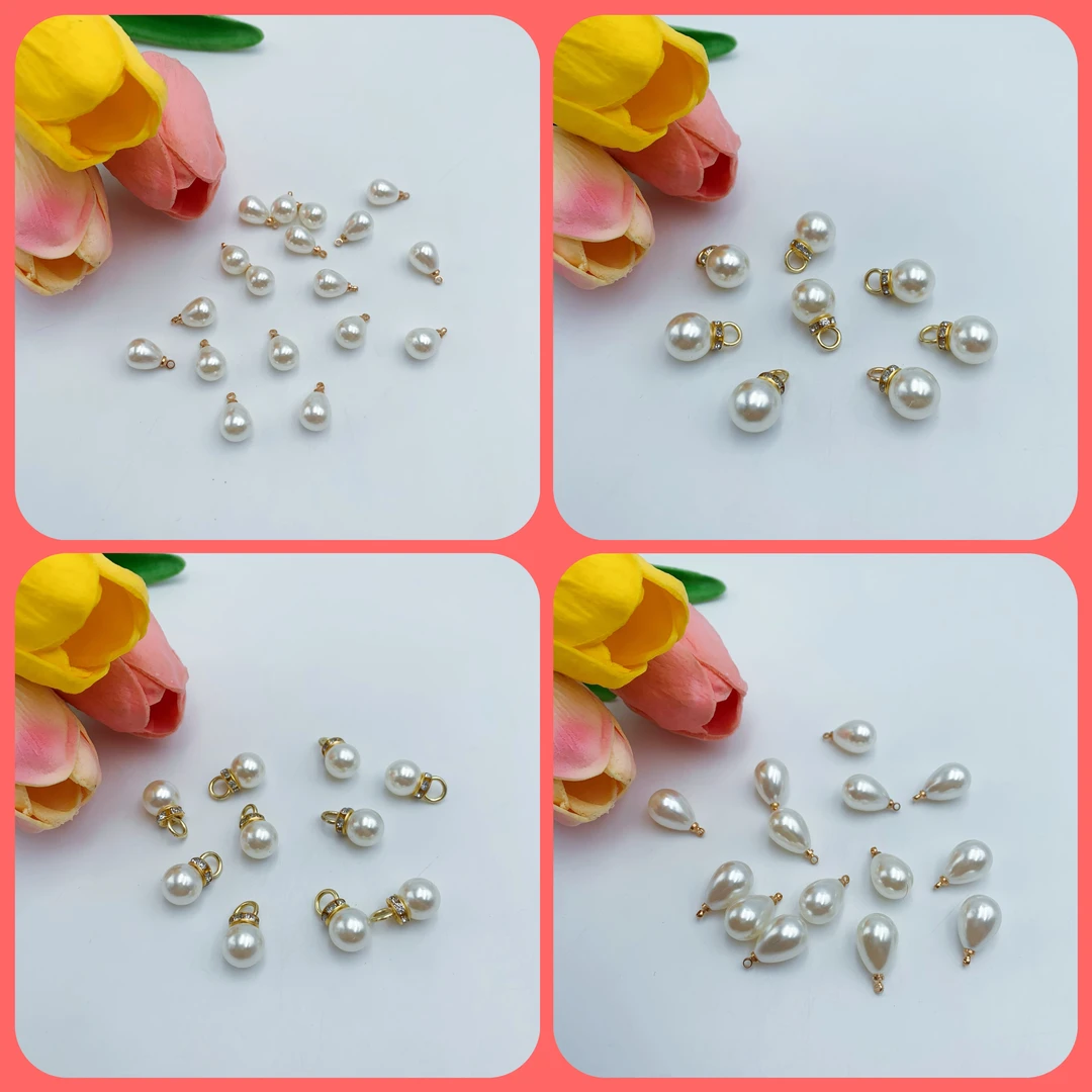 【小蚂蚁饰品】珍珠吊坠 合金半成品珍珠吊坠挂珠仿珍珠