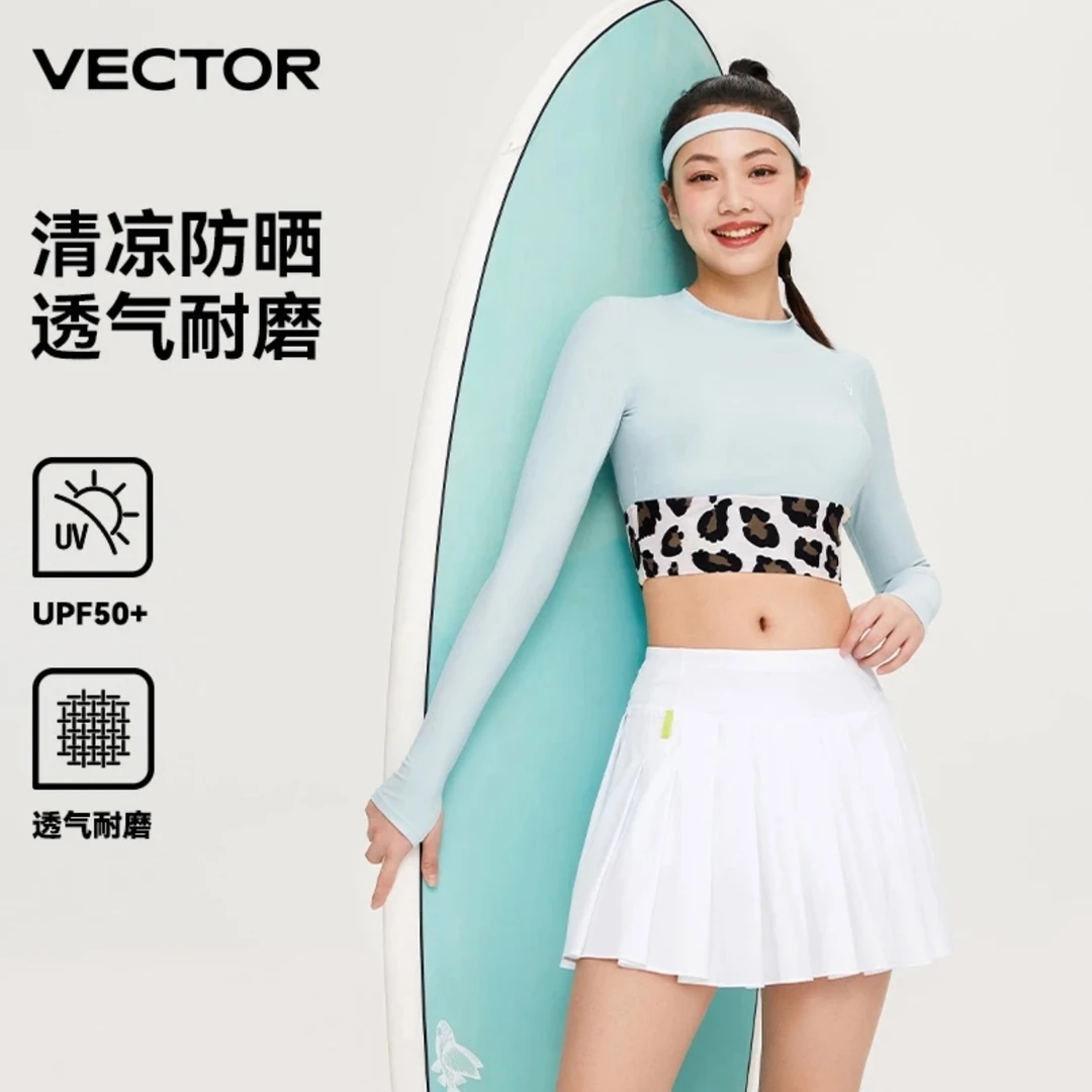 VECTOR长袖泳衣防晒显瘦遮肚保守温泉海边冲浪速干运动防晒泳装