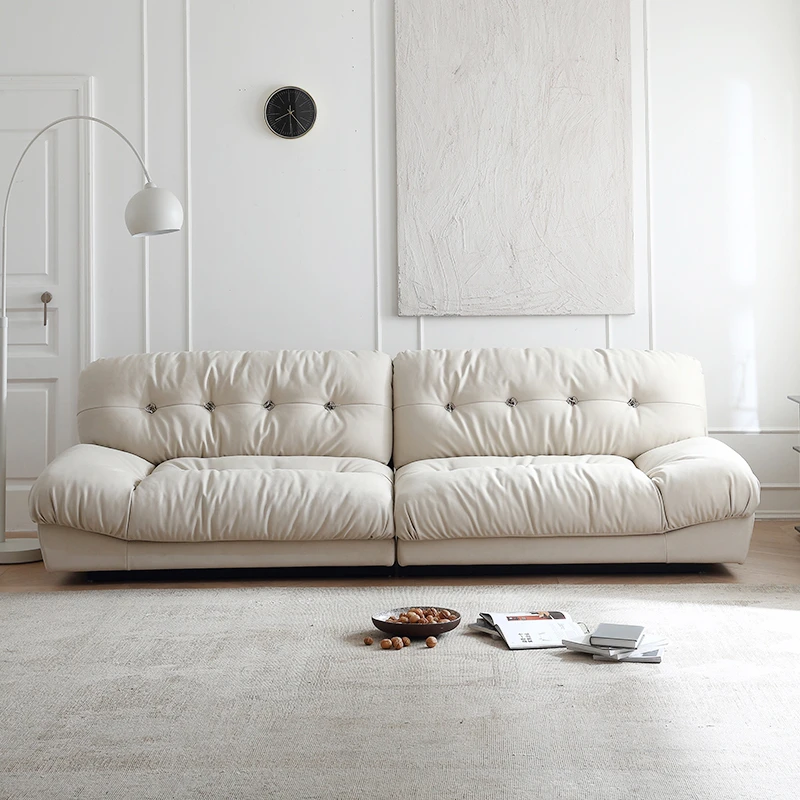 云朵布艺沙发简约现代小户型客厅磨砂布意式极简休闲北欧网红沙发