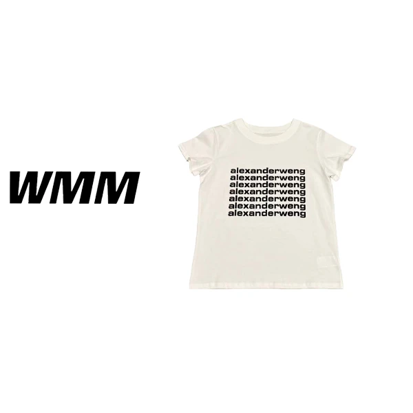 【WMM】1109#早春半袖 发泡多字母修身纯棉T恤圆领打底印花常规百搭