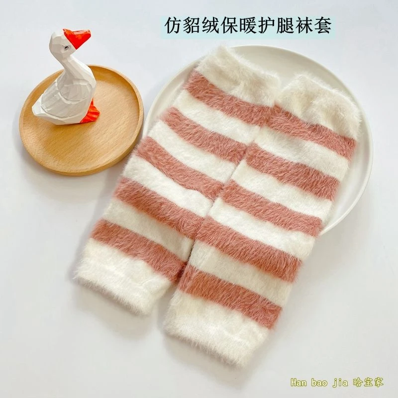 婴儿护腿护膝袜套加厚秋冬加绒厚不勒无脚跟防滑新生宝宝长筒袜子