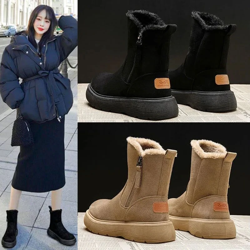 回力潮品雪地靴女冬季加绒加厚短靴2022年新款洋气皮毛一体防滑保