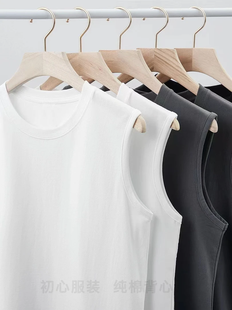 【纯棉背心】100%新疆长绒棉宽松T恤圆领重磅反季百搭夏款男女同款