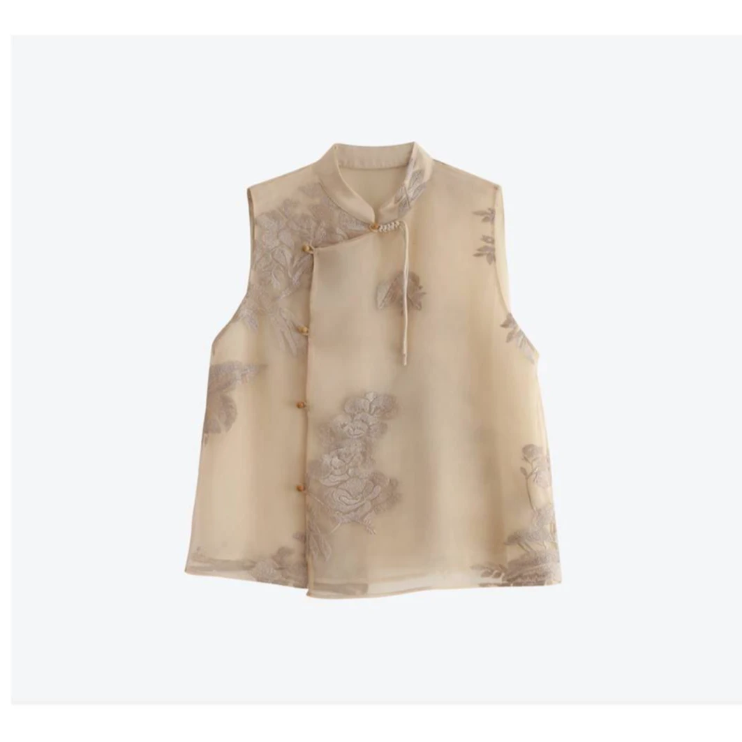 薄款马甲夏季新中式中国风复古绣花气质外套女24SM706