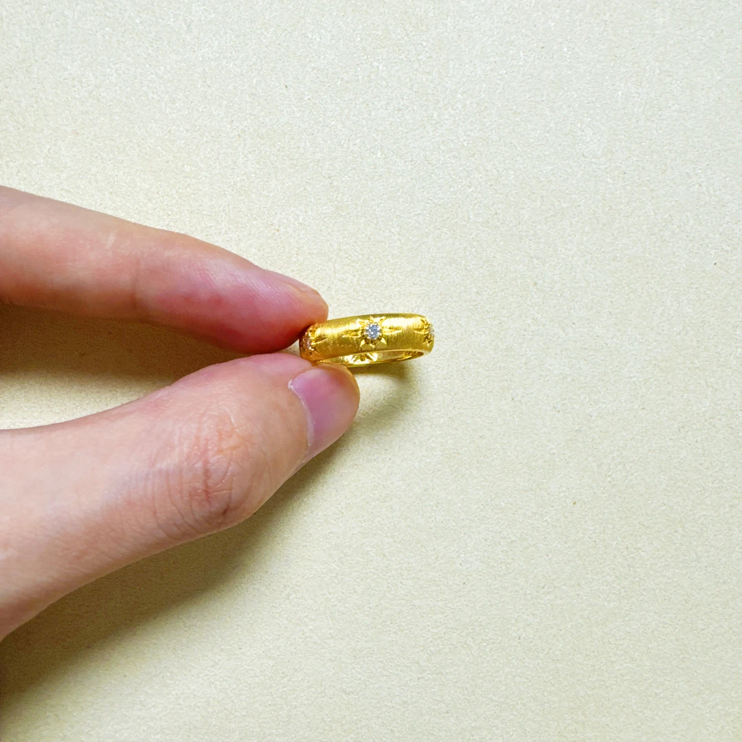 云珑珠宝甄选 足金999 布家拉丝戒指 总重出售