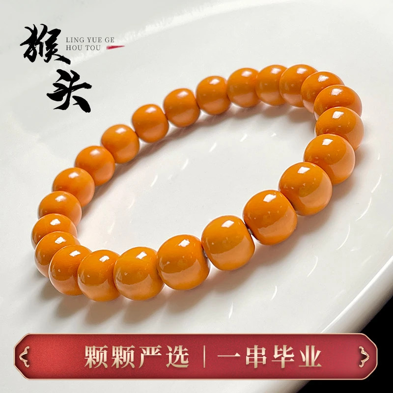 野生直切精品手串男雕刻京八棱六方老型光珠文玩鲨鱼背盘玩手饰女