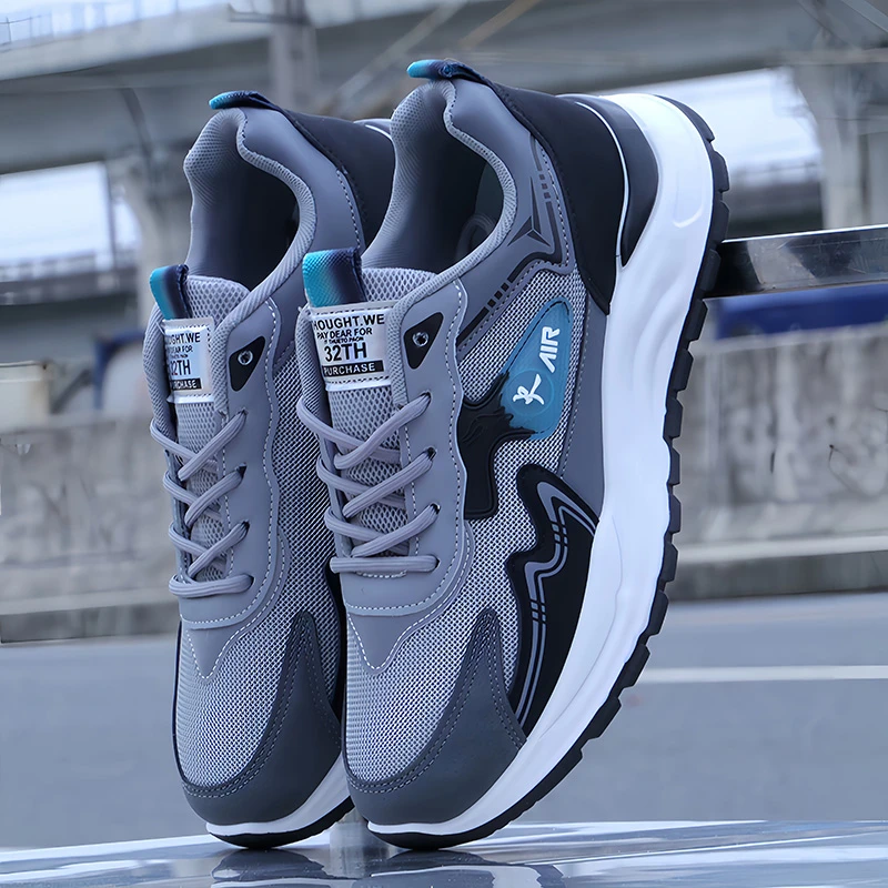 男鞋轻便休闲运动鞋春秋男士百搭透气网面鞋韩版学生跑步鞋老爹鞋