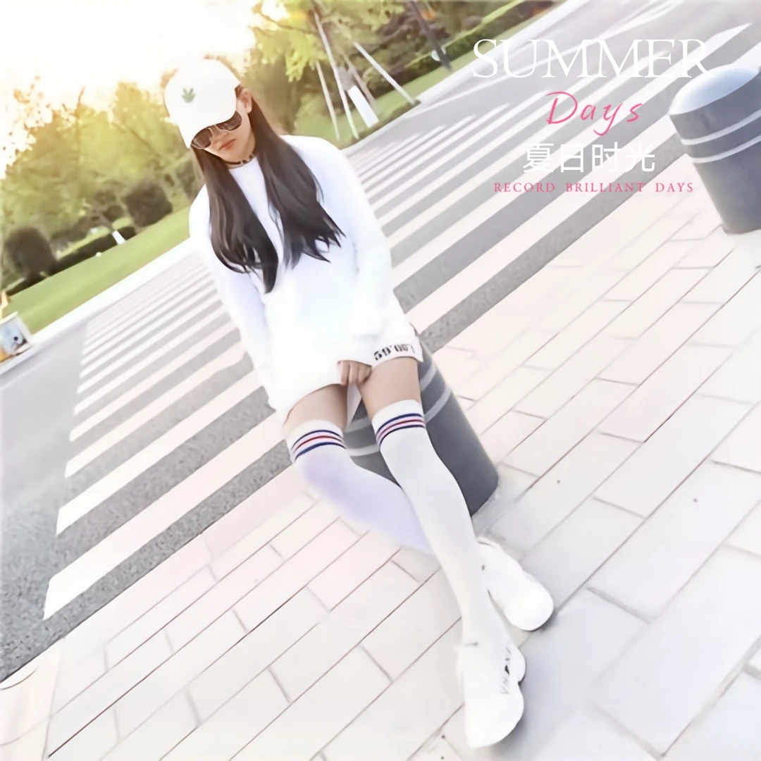 女生高筒白色薄款小腿袜学院风条纹跑步压缩袜