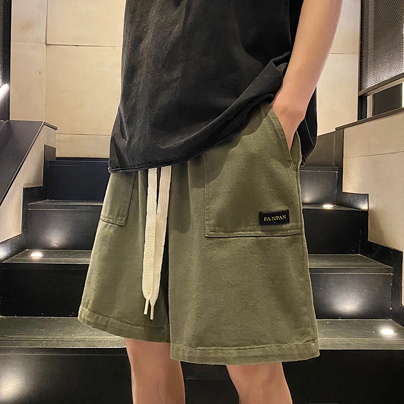 潮牌日系工装短裤男夏季直筒宽松大裤衩休闲百搭高街阔腿五分潮流