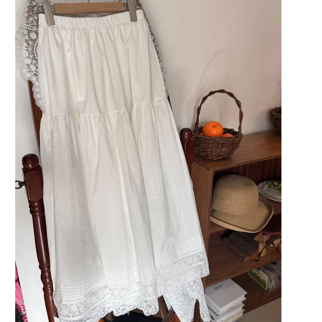 【小李】白月光 | 下摆压褶蕾丝重工半裙