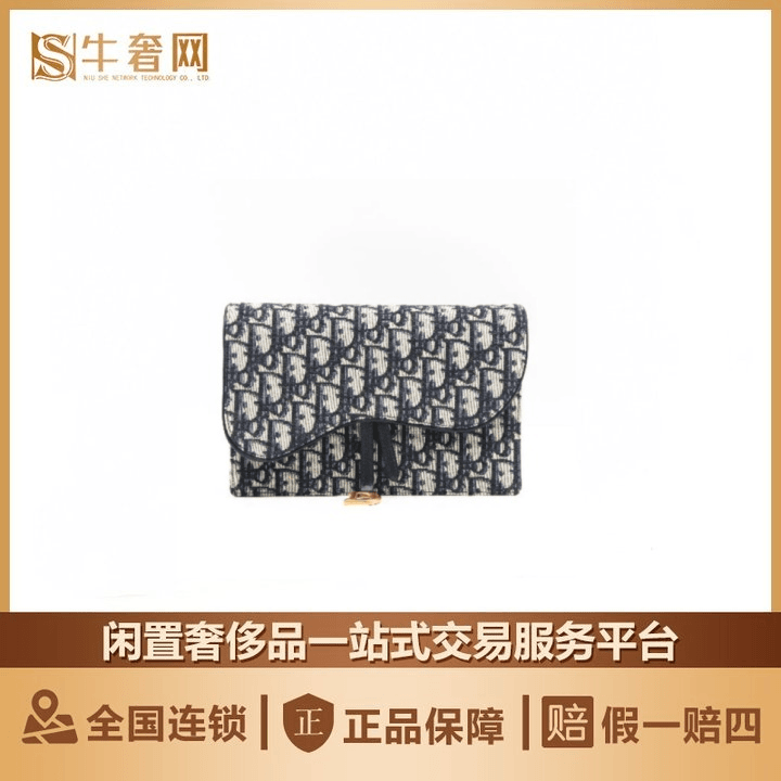 95新 DIOR/迪奥 牛奢网/迪奥 蓝老花马鞍woc链条包