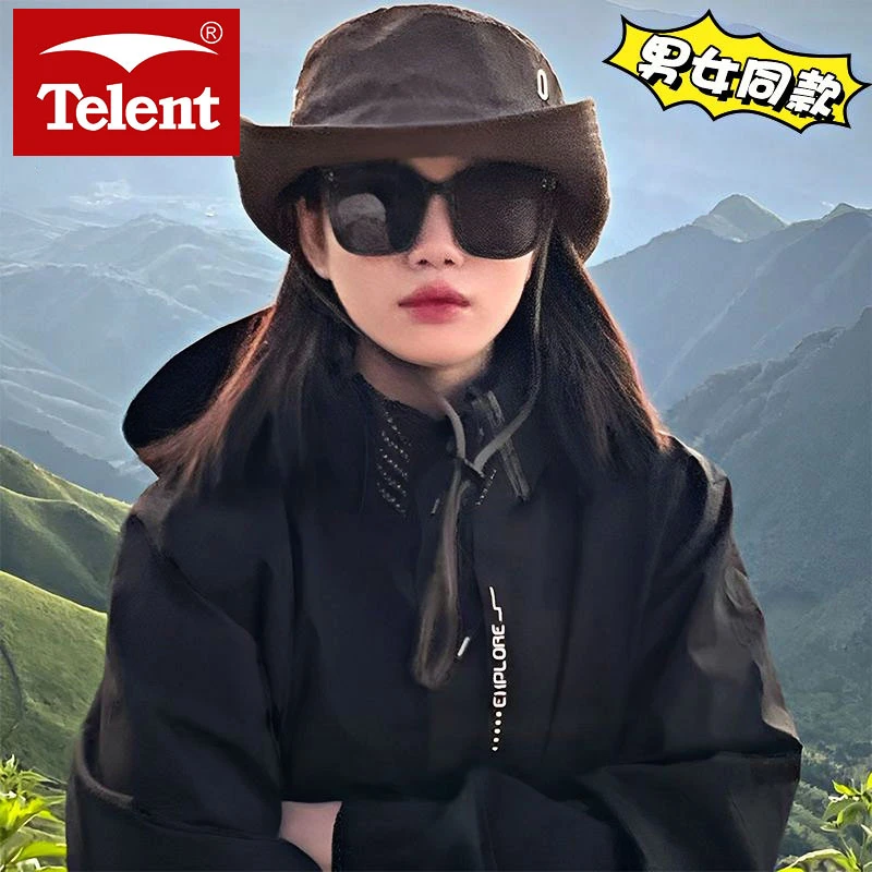 天伦天冲锋衣男士春秋户外防风防水美式机能登山服女外套情侣夹克