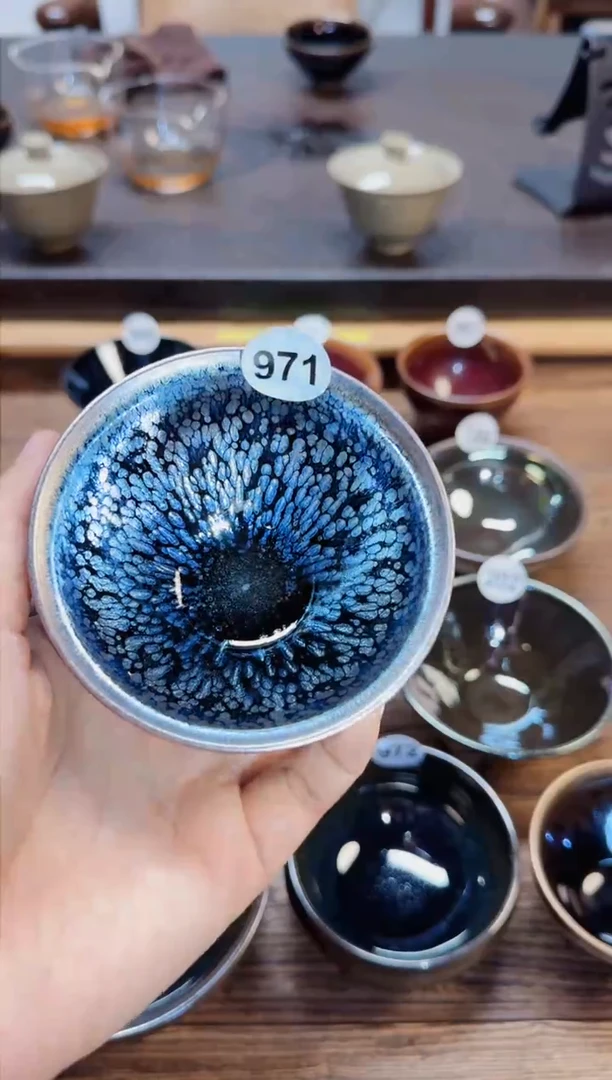 【闪购商品】瓷茶盏971银油滴民间电烧