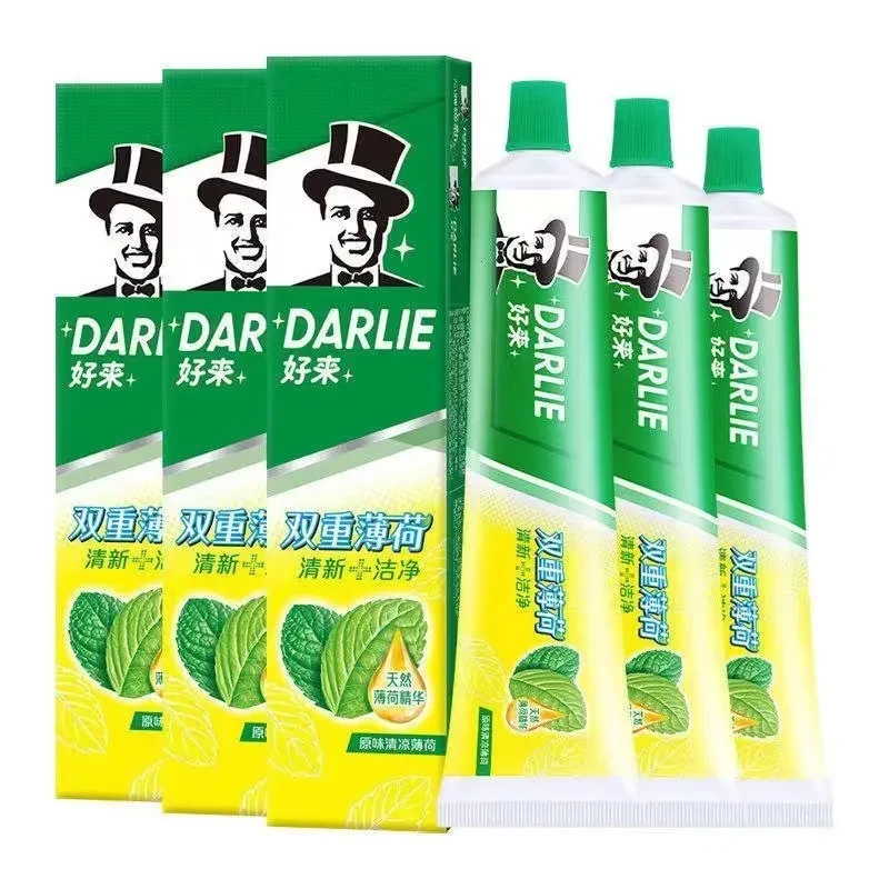 好来(原黑人)双重薄荷牙膏大容量持久清新口气洁齿含氟防蛀家庭装