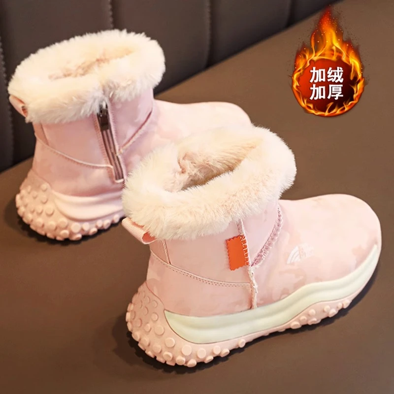 女大童雪地靴12-15岁防滑冬季儿童加厚加绒棉鞋6东北抗寒棉靴保暖
