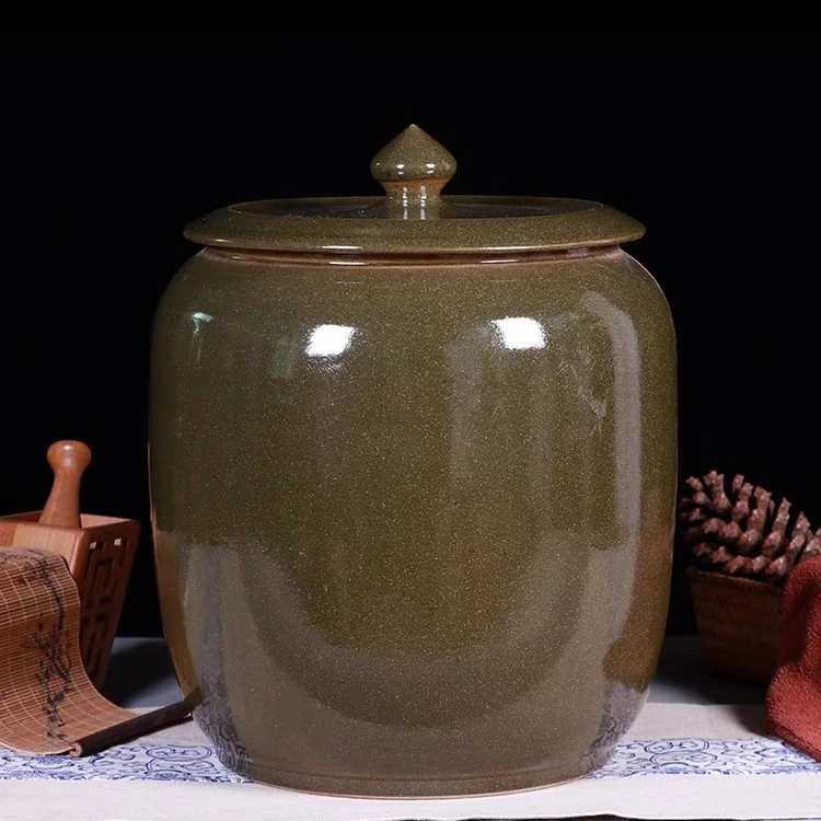 景德镇陶瓷米缸茶叶末米桶水缸油缸茶饼茶叶罐酒缸防潮中式大容量