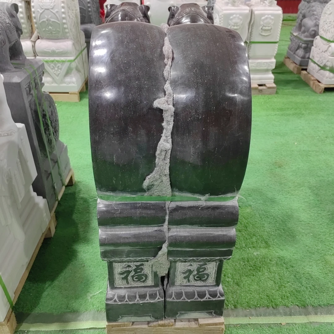 青石复古做旧门墩抱鼓石