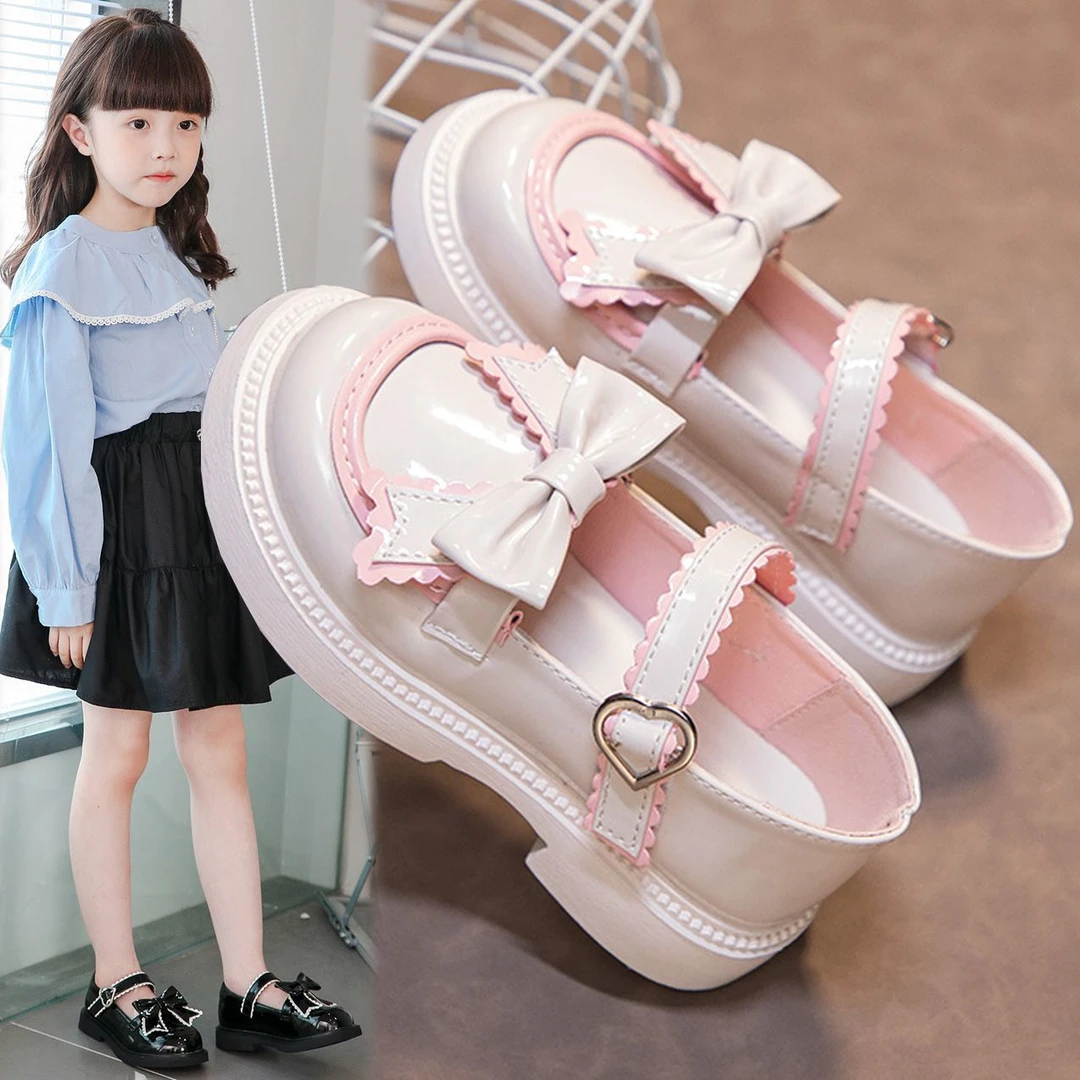 儿童公主皮鞋2025春秋季新款儿童黑色粉色皮鞋演出鞋子单鞋