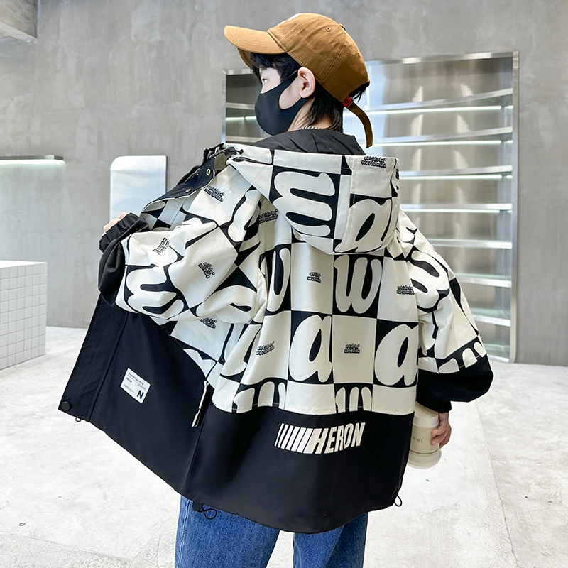 儿童装男童秋装外套2024新款中大童春秋款加绒风衣秋冬时髦上衣潮