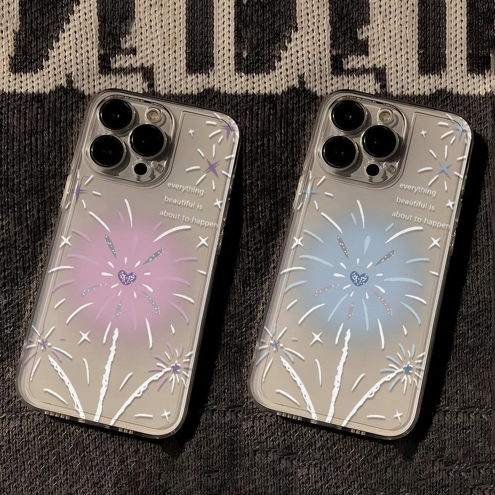 晕染冬日烟花适用于iPhone15/14/13手机壳苹果小米vivo华为oppo软