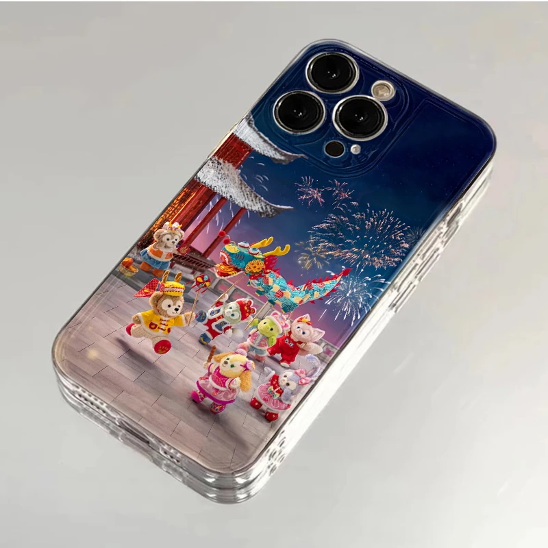 新年烟花公仔适用iPhone15/14/13手机壳苹果小米vivo华为oppo可爱