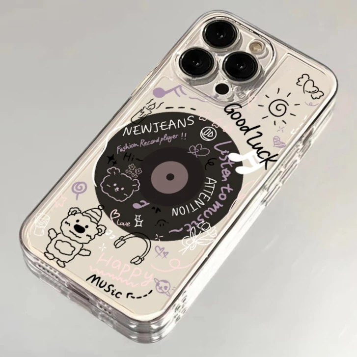 动物音乐光盘适用iPhone15/14/13/12手机壳苹果小米oppovivo华为