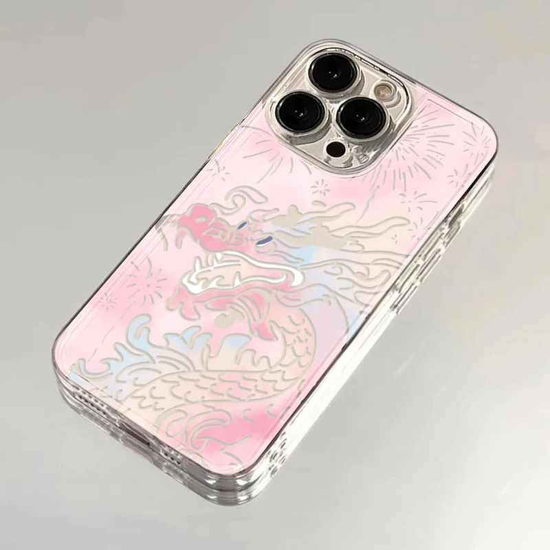 烟花粉龍适用iPhone15/14/13手机壳苹果小米vivo华为oppo女可爱