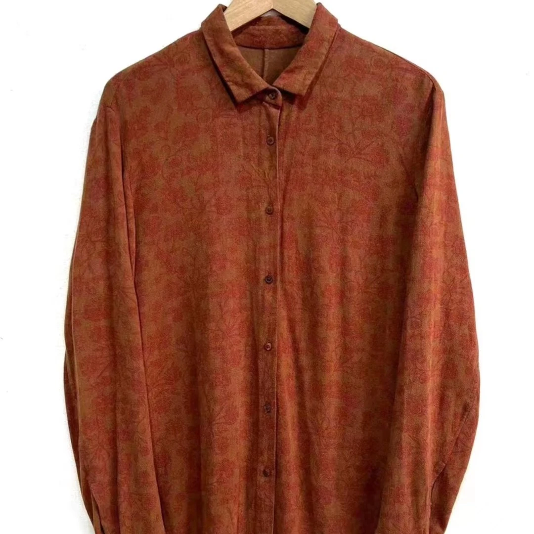 左岸迷香 果儿坊【衬衫】 印花 休闲 长袖 翻领  女士花衬衫 1001