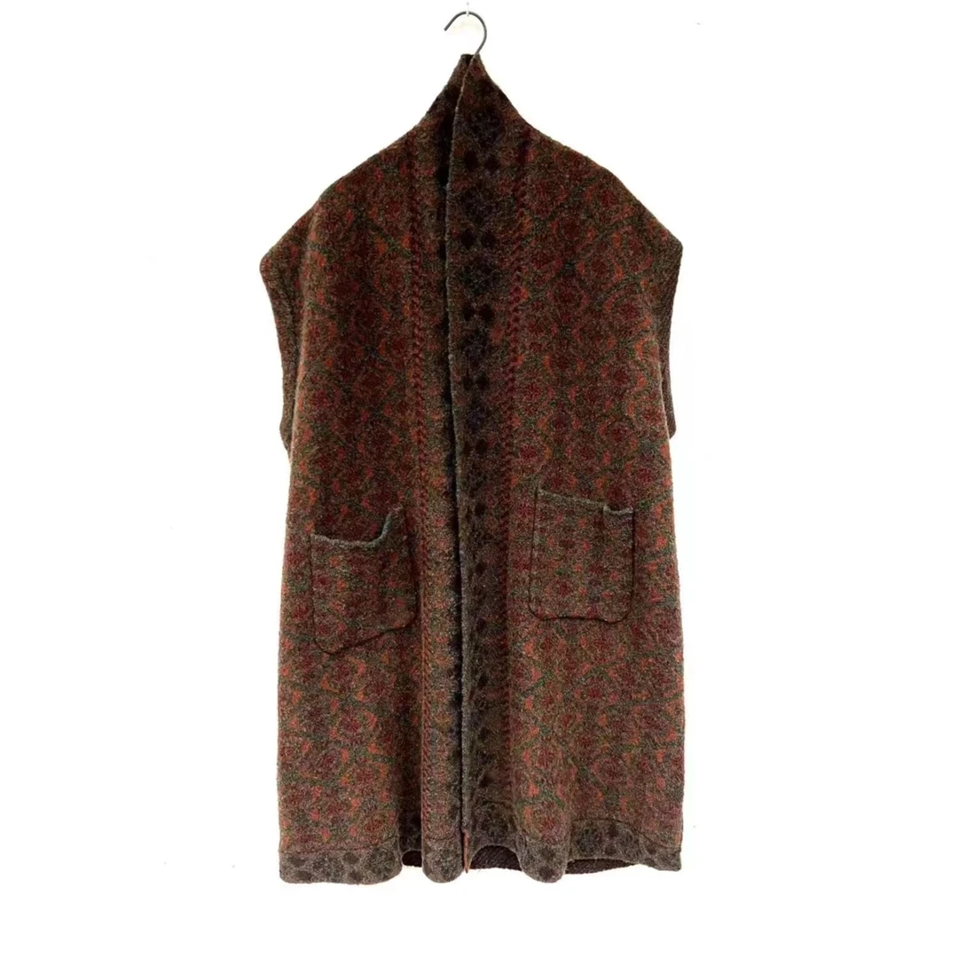 左岸迷香 果儿坊【长马甲】时尚 百搭 休闲 复古 保暖 秋冬 7018